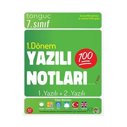 7.Sınıf Yazılı Notları 1.Dönem 1 ve 2.Yazılı Tonguç Akademi