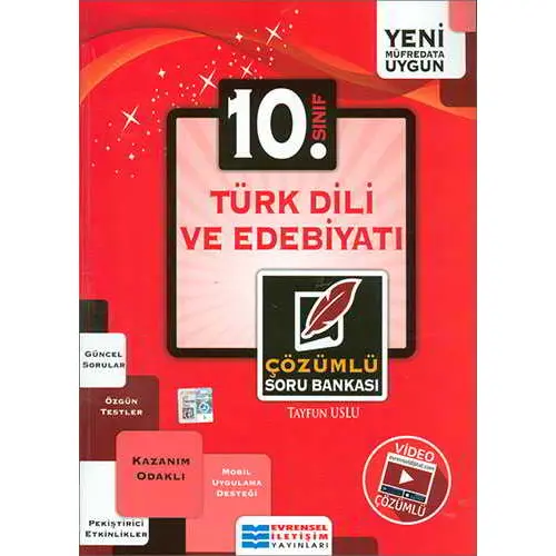 10. Sınıf Türk Dili ve Edebiyatı Çözümlü Soru Bankası - Tayfun Uslu - Evrensel İletişim Yayınları