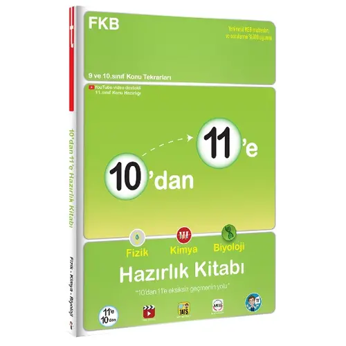 10’dan 11’e Fizik Kimya Biyoloji Hazırlık Kitabı Tonguç Akademi