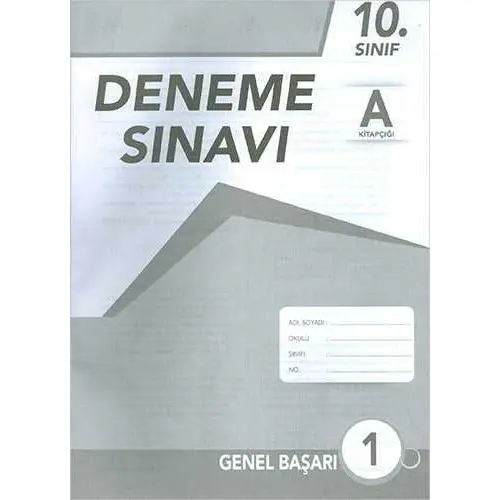 10.Sınıf Deneme Sınavı (A Kitapçığı) Testfen Yayınları