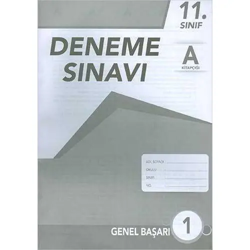 11.Sınıf Deneme Sınavı (A Kitapçığı) Testfen Yayınları