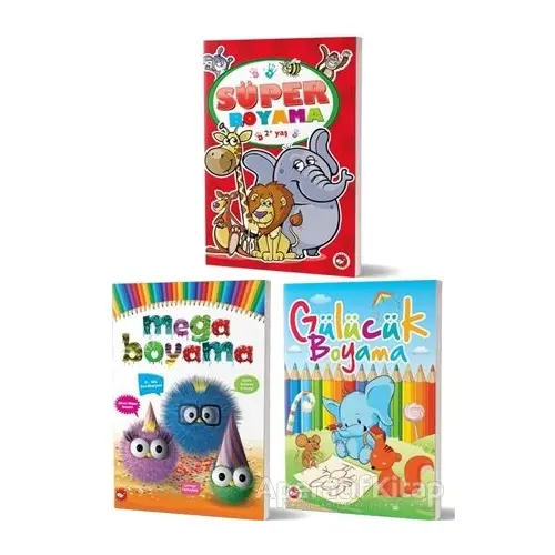 2+ Yaş Boyama Kitapları Set (3 Kitap Takım) - Kolektif - Beyaz Balina Yayınları