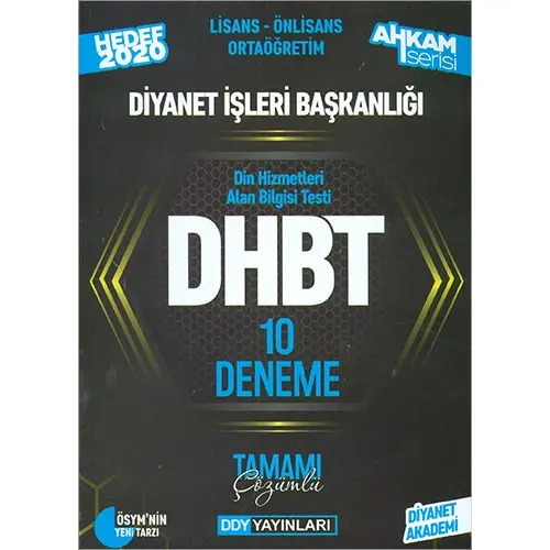 2020 DHBT Ahkam Serisi Tüm Adaylar Çözümlü 10 Deneme DDY Yayınları