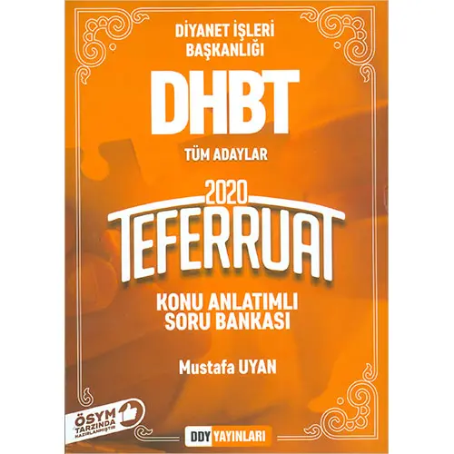 2020 DHBT Teferruat Serisi Tüm Adaylar İçin Konu Anlatımlı Soru Bankası DDY Yayınları