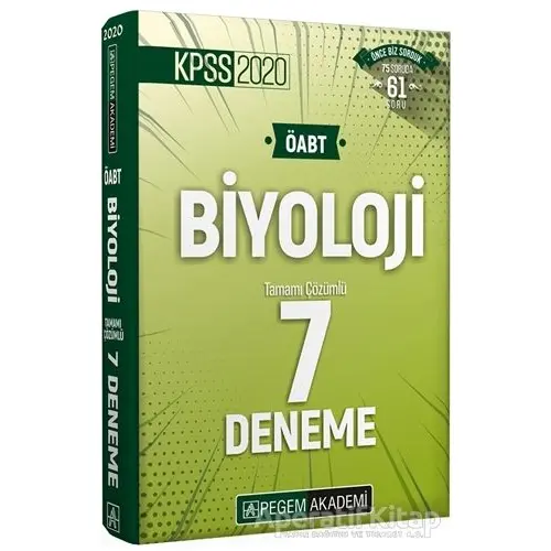 2020 KPSS ÖABT Biyoloji Tamamı Çözümlü 7 Deneme (İadesiz)