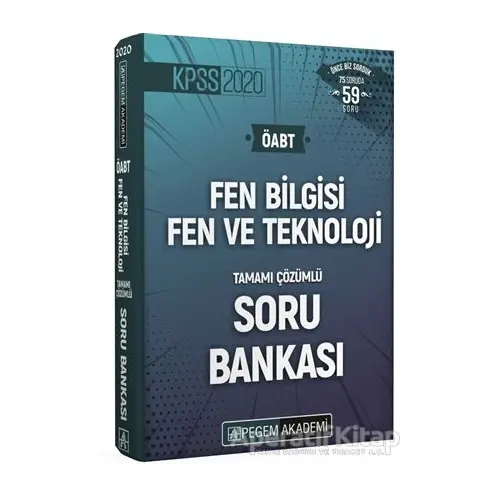 2020 KPSS ÖABT Fen Bilgisi Fen ve Teknoloji Tamamı Çözümlü Soru Bankası Seti