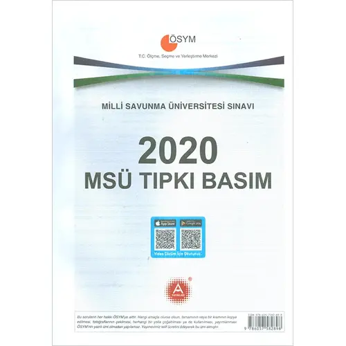 2020 MSÜ Video Çözümlü Tıpkı Basım Orijinal Çıkmış Sorular A Yayınları