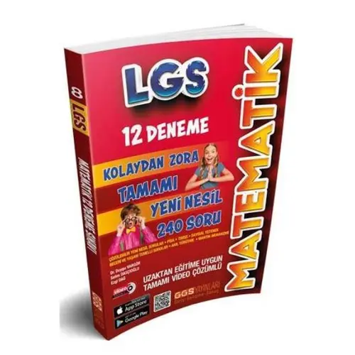 2021 8. Sınıf LGS Matematik Kolaydan Zora 12 Deneme GGS Yayınları