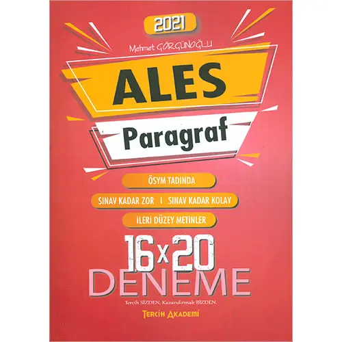 2021 ALES Paragraf 16x20 Deneme Tercih Akademi Yayınları