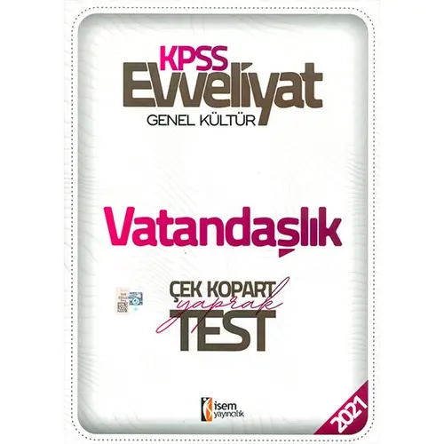 2021 Evveliyat KPSS Vatandaşlık Çek Kopar Yaprak Test İsem Yayıncılık