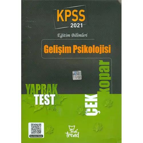 2021 KPSS Gelişim Psikolojisi Çek Kopar Yaprak Test Yeni Trend Yayınları