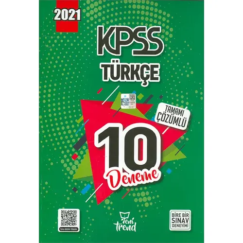 2021 KPSS Türkçe Çözümlü 10 Deneme Yeni Trend Yayınları