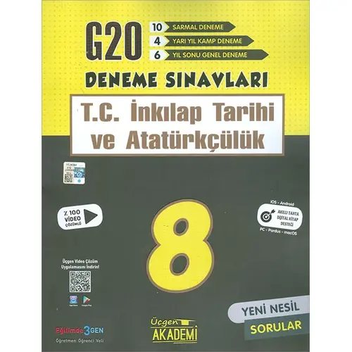 LGS 8.Sınıf İnkılap Tarihi 20 li Deneme Sınavı Üçgen Akademi