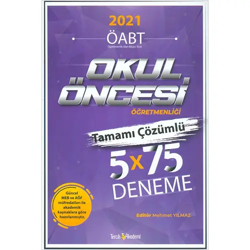 2021 ÖABT Okul Öncesi Çözümlü 5x75 Deneme Tercih Akademi