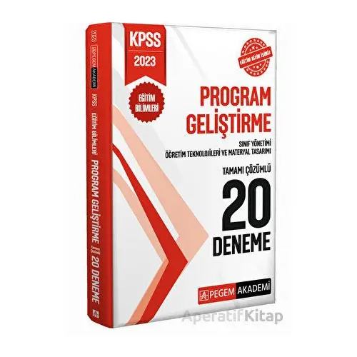 2023 KPSS Eğitim Bilimleri Program Geliştirme 20 Deneme - Kolektif - Pegem Akademi Yayıncılık