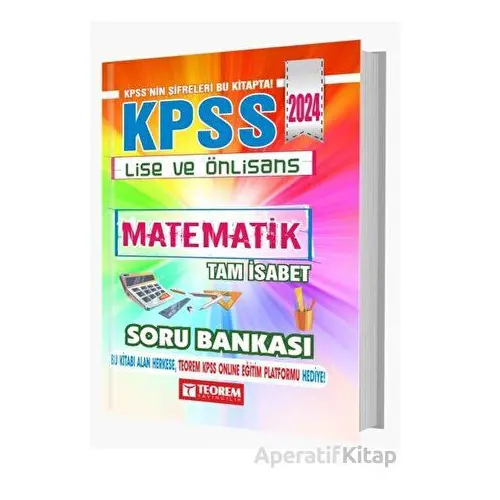 Teorem 2024 KPSS Lise Ön Lisans Tam İsabet Matematik Soru Bankası