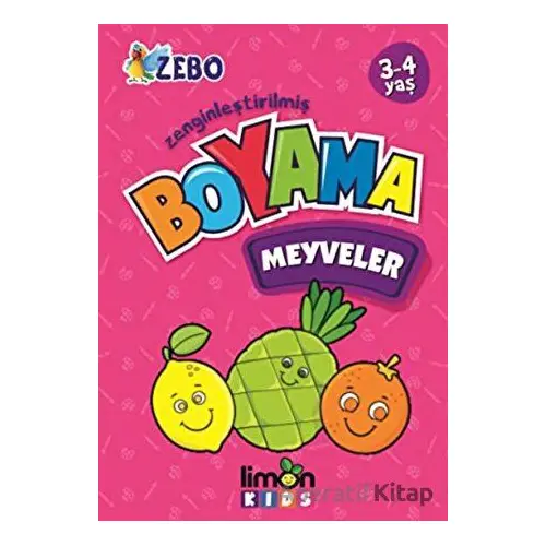 3-4 Yaş Zenginleştirilmiş Boyama - Meyveler - Kolektif - limonKIDS