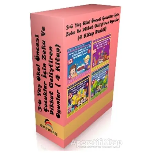 3 - 6 Yaş Okul Öncesi Çocuklar İçin Zeka ve Dikkat Geliştiren Oyunlar ( 4 Kitap Set)