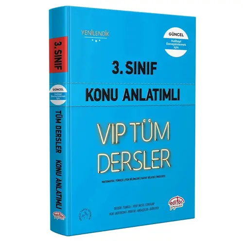 3. Sınıf VIP Tüm Dersler Konu Anlatımlı Mavi Kitap Editör Yayınevi