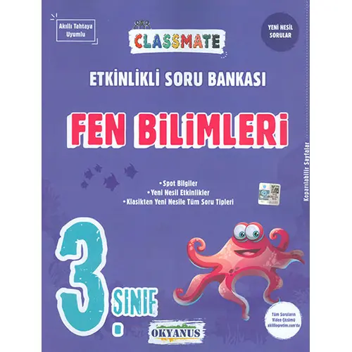 3.Sınıf Fen Bilimleri ClassMate Soru Bankası Okyanus Yayınları