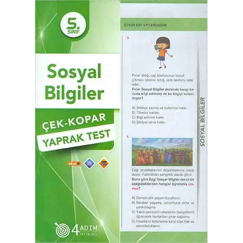 5. Sınıf Sosyal Bilgiler Yaprak Test 2019 - Kolektif - 4 Adım Yayınları