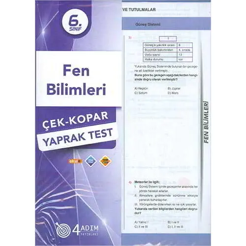 4 Adım 6.Sınıf Fen Bilimleri Yaprak Test