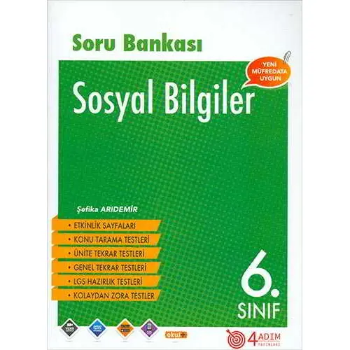 6. Sınıf Sosyal Bilgiler Soru Bankası - Şefika Arıdemir - 4 Adım Yayınları