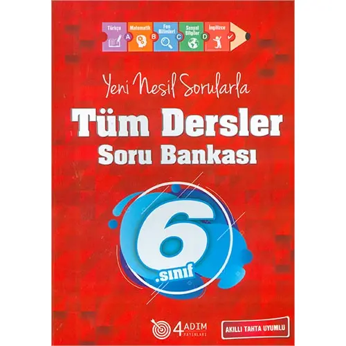 4 Adım 6.Sınıf Tüm Dersler Soru Bankası