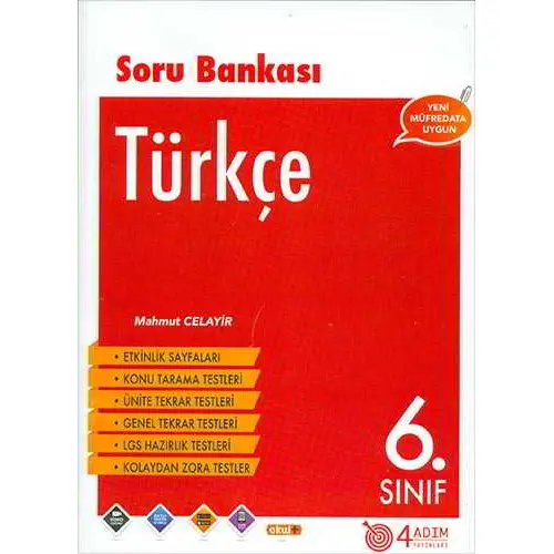 6. Sınıf Türkçe Soru Bankası - Mahmut Celayir - 4 Adım Yayınları