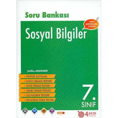 7. Sınıf Sosyal Bilgiler Soru Bankası - Şefika Arıdemir - 4 Adım Yayınları
