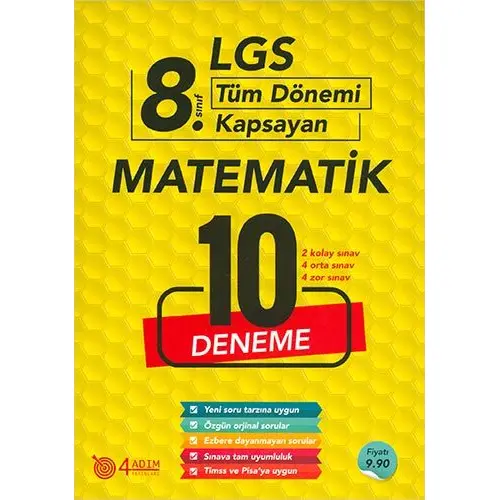 4 Adım LGS 8.Sınıf Matematik 10 Deneme