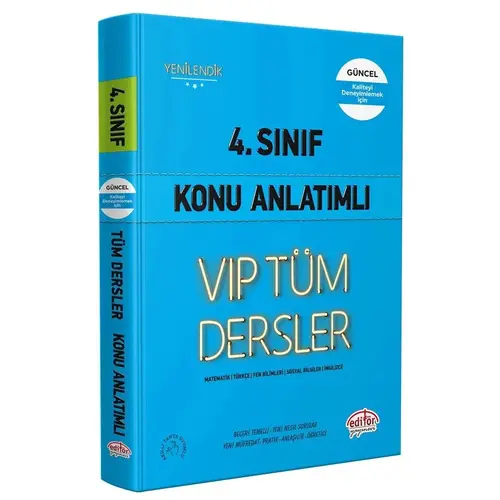 Editör 4. Sınıf VIP Tüm Dersler Konu Anlatımlı Mavi Kitap