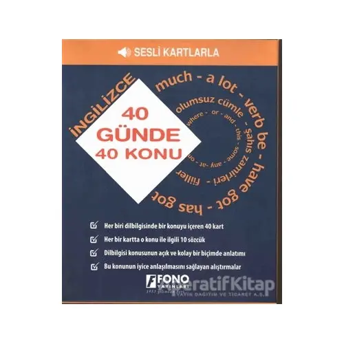 40 Günde 40 İngilizce Konu - Sesli Kartlarla - Kolektif - Fono Yayınları