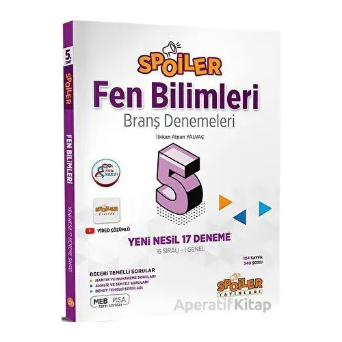 5. Sınıf Fen Bilimleri Spoiler 17 Deneme Spoiler Yayınları