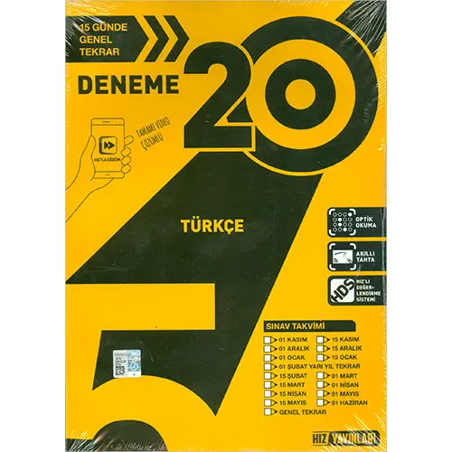 5.Sınıf 20li Türkçe Deneme Hız Yayınları