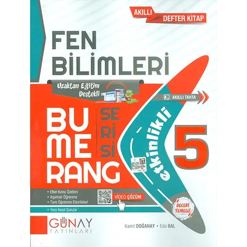 5.Sınıf Bumerang Serisi Fen Bilimleri Soru Bankası Günay Yayınları