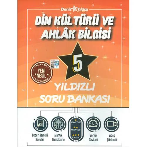 5.Sınıf Din Kültürü Yıldızlı Soru Bankası Deniz Yıldızı Yayınları