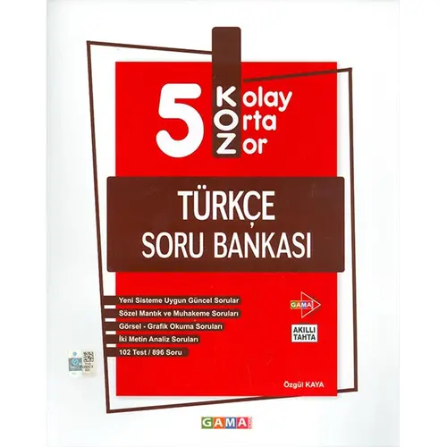 5.Sınıf KOZ Türkçe Soru Bankası Gama Yayınları