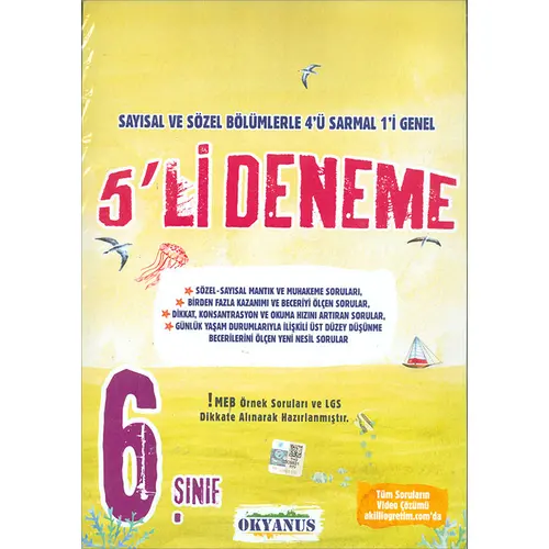 6. Sınıf 5 Deneme Video Çözümlü Okyanus Yayınları