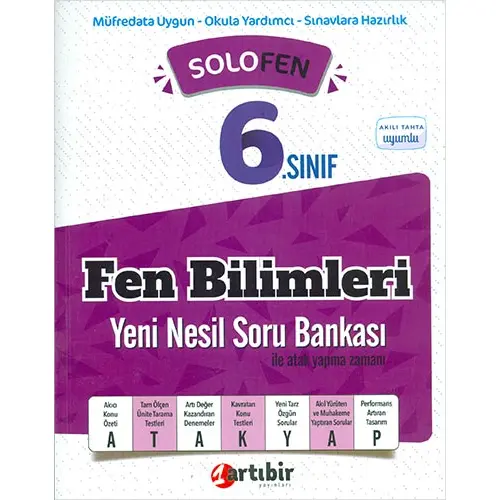 6.Sınıf Fen Bilimleri SoloFen Soru Bankası Artıbir Yayınları