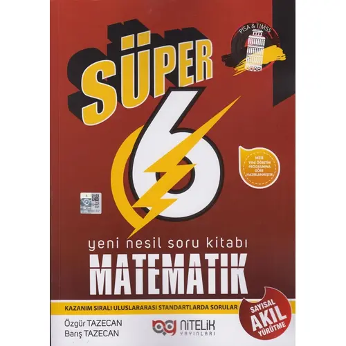 6.Sınıf Matematik Süper Yeni Nesil Soru Kitabı Nitelik Yayınları