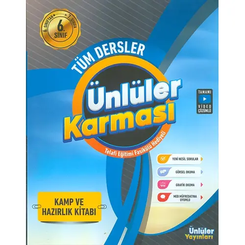 6.Sınıf Tüm Dersler Ünlüler Karması Kamp ve Hazırlık Kitabı