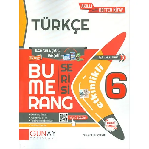 6.Sınıf Türkçe Etkinlikli Bumerang Serisi Günay Yayınları