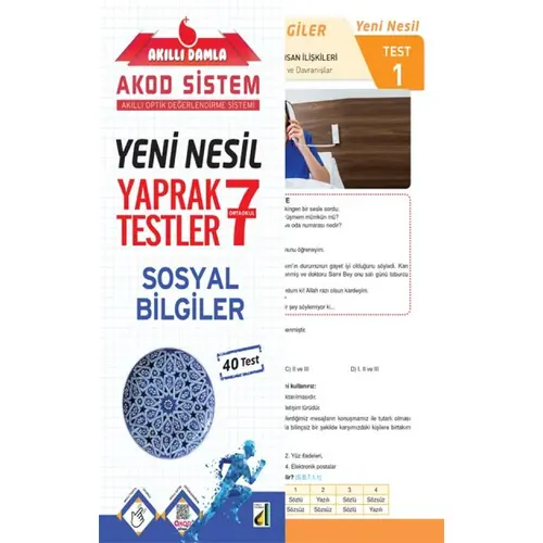 7. Sınıf Akıllı Damla Sosyal Bilgiler Yeni Nesil Yaprak Testler