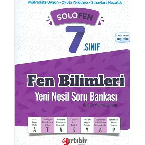 7.Sınıf Fen Bilimleri SoloFen Soru Bankası Artıbir Yayınları