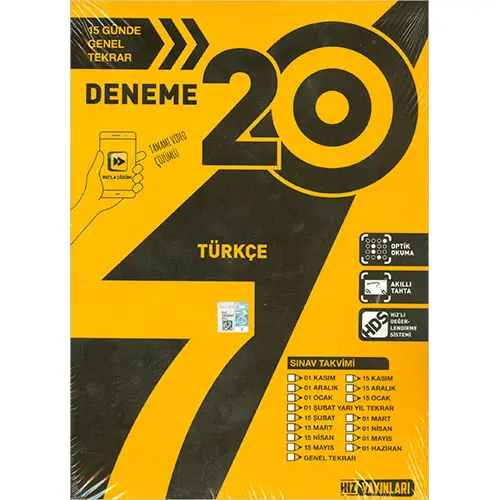 7.Sınıf Türkçe 20li Deneme Hız Yayınları