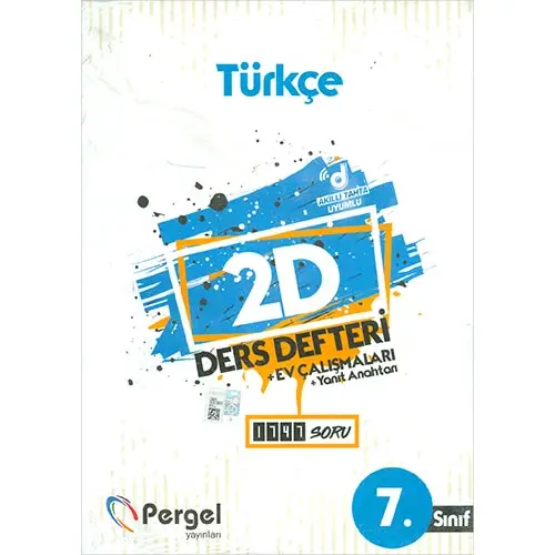 7.Sınıf Türkçe 2D Ders Defteri Ev Çalışmaları Pergel Yayınları