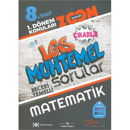 8. Sınıf LGS 1. Dönem Matematik Muhtemel Sorular Zoom Serisi Günay Yayınları