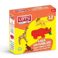 Lets Oyun Hamuru Kara Hayvanları Seti 12 Parça L8598