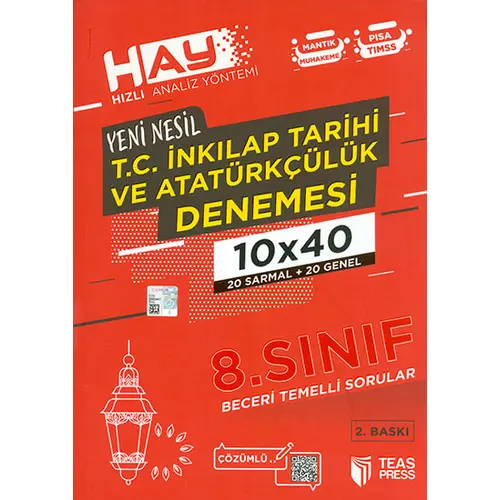 8.Sınıf 10x40 İnkılap Tarihi Denemesi Teas Press